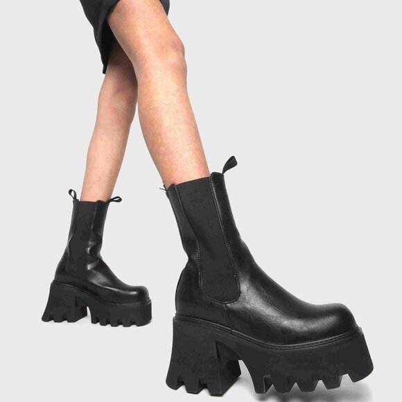 LAMODA Wipe Out Chunky Platform Ankle Boots (Sz 8) - Picture 2 of 7